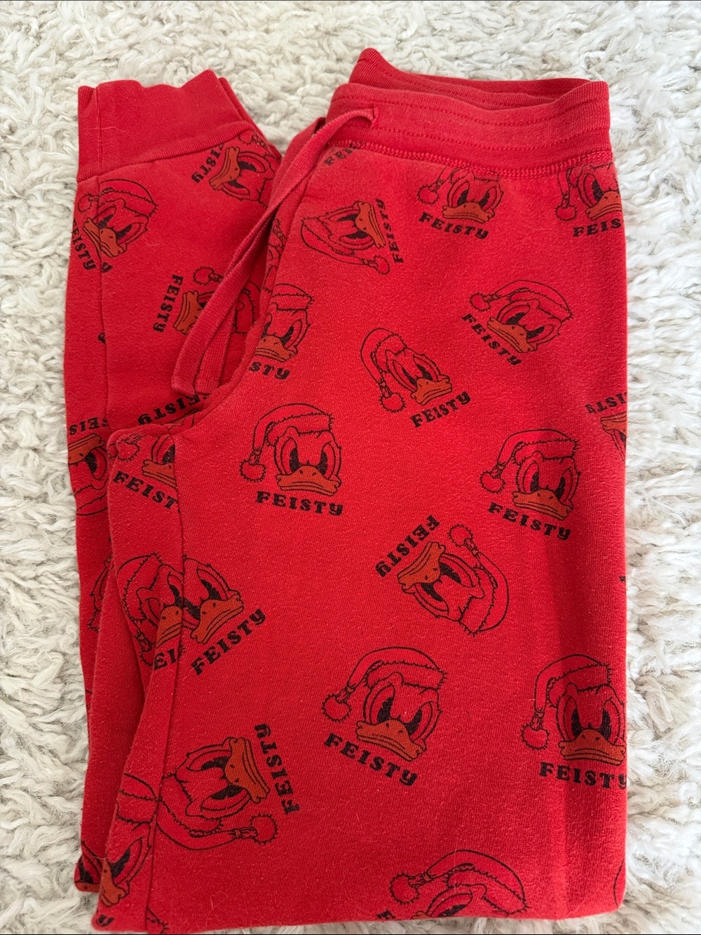 American Eagle x Disney Red Donald Duck-Print Joggers